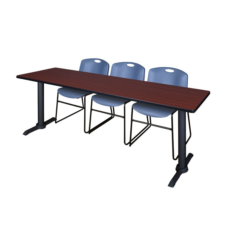 Regency Cain Collaborative Seminar Suite with 3 Zeng Stack Chairs 84" x 24" x 29" (REG - MTRCT8424 - 44) - SchoolOutlet