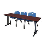 Regency Cain Seminar Training Table with 3 M Stack Chairs 84