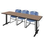 Regency Cain Collaborative Seminar Suite with 3 Zeng Stack Chairs 84