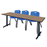 Regency Cain Seminar Training Table with 3 M Stack Chairs 84