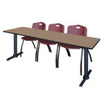 Regency Cain Seminar Training Table with 3 M Stack Chairs 84
