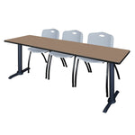 Regency Cain Seminar Training Table with 3 M Stack Chairs 84