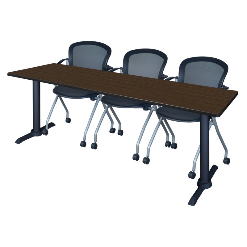 Regency Cain Executive Seminar Suite with 3 Cadence Nesting Chairs 84" x 24" x 29" (REG - MTRCT8424 - 23) - SchoolOutlet