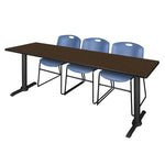 Regency Cain Collaborative Seminar Suite with 3 Zeng Stack Chairs 84
