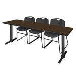 Regency Cain Collaborative Seminar Suite with 3 Zeng Stack Chairs 84