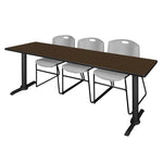Regency Cain Collaborative Seminar Suite with 3 Zeng Stack Chairs 84