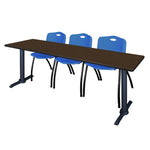 Regency Cain Seminar Training Table with 3 M Stack Chairs 84