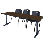 Regency Cain Seminar Training Table with 3 M Stack Chairs 84