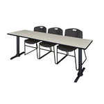 Regency Cain Collaborative Seminar Suite with 3 Zeng Stack Chairs 84