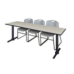 Regency Cain Collaborative Seminar Suite with 3 Zeng Stack Chairs 84