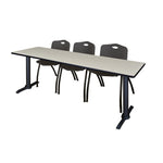 Regency Cain Seminar Training Table with 3 M Stack Chairs 84