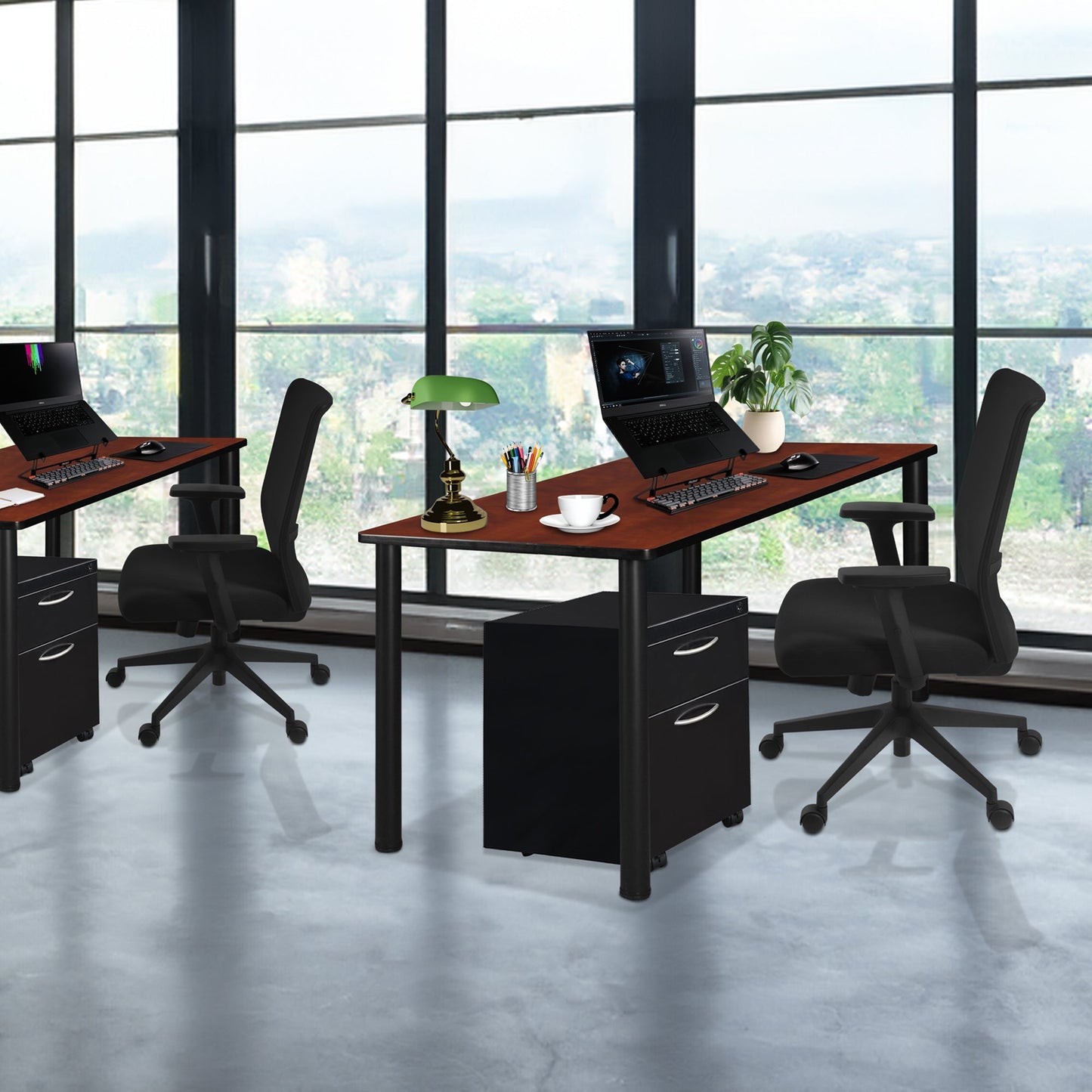 Regency Kee Office Desk Table with Mobile Pedestal Drawer (66"W x 24"D) - SchoolOutlet