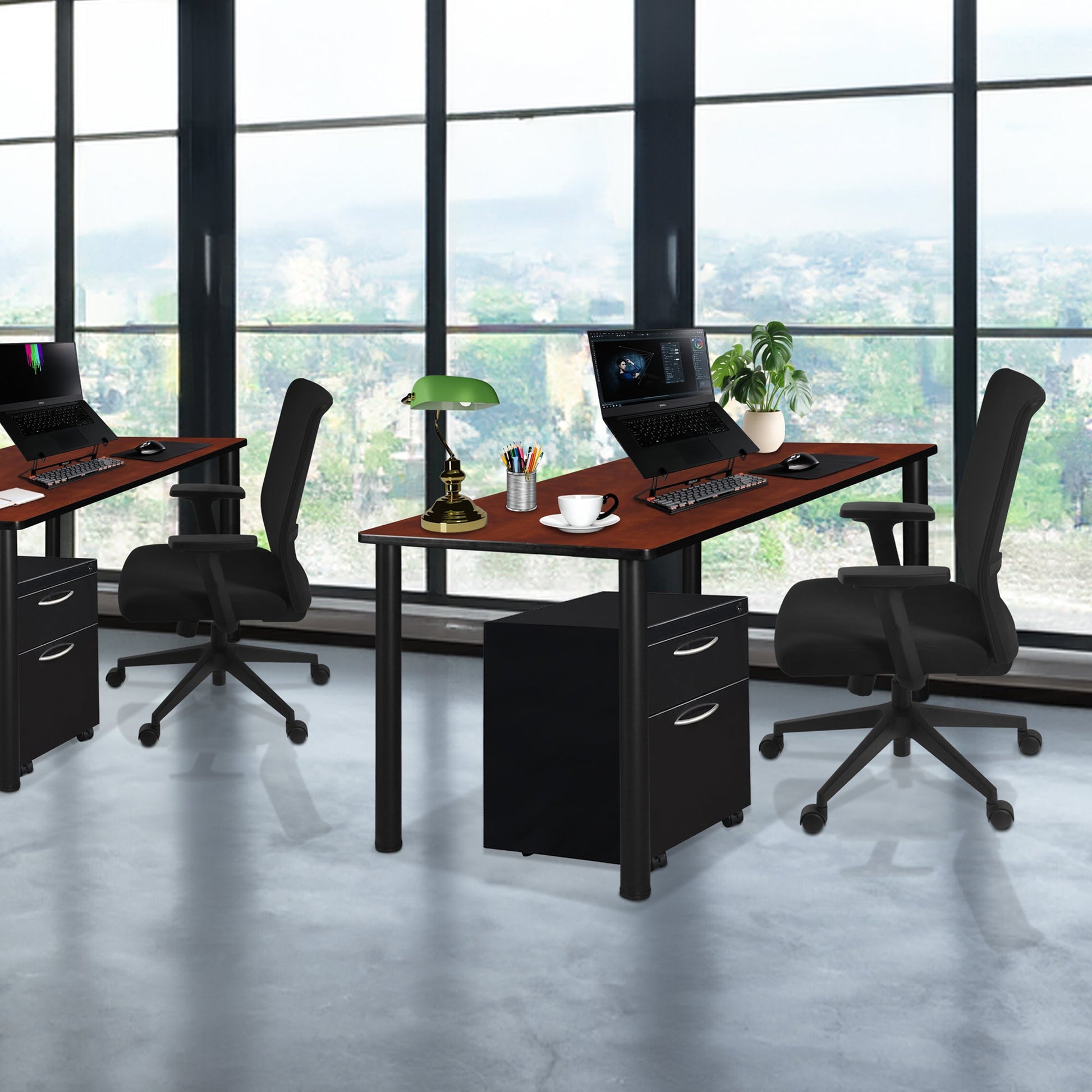 Regency Kee Office Desk Table with Mobile Pedestal Drawer (66"W x 24"D) - SchoolOutlet