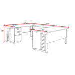 Regency Fusion Professional Series Grand Executive U - Shaped Command Workstation with Double Pedestal Drawer Unit 72