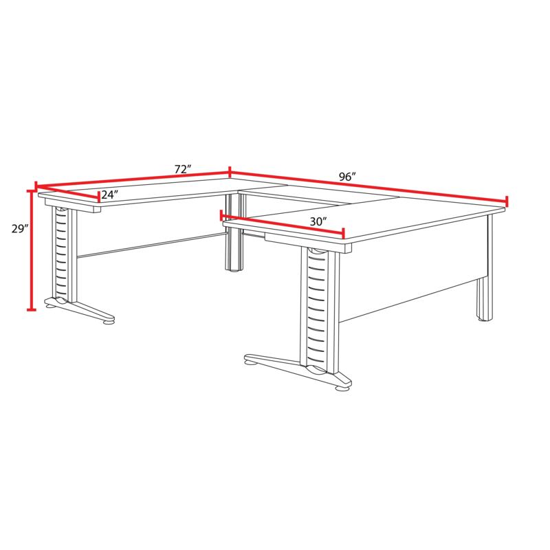 Regency Fusion Professional Series Grand Executive U - Shaped Command Workstation 72" W x 96" D x 29" H (REG - MUDS723042) - SchoolOutlet
