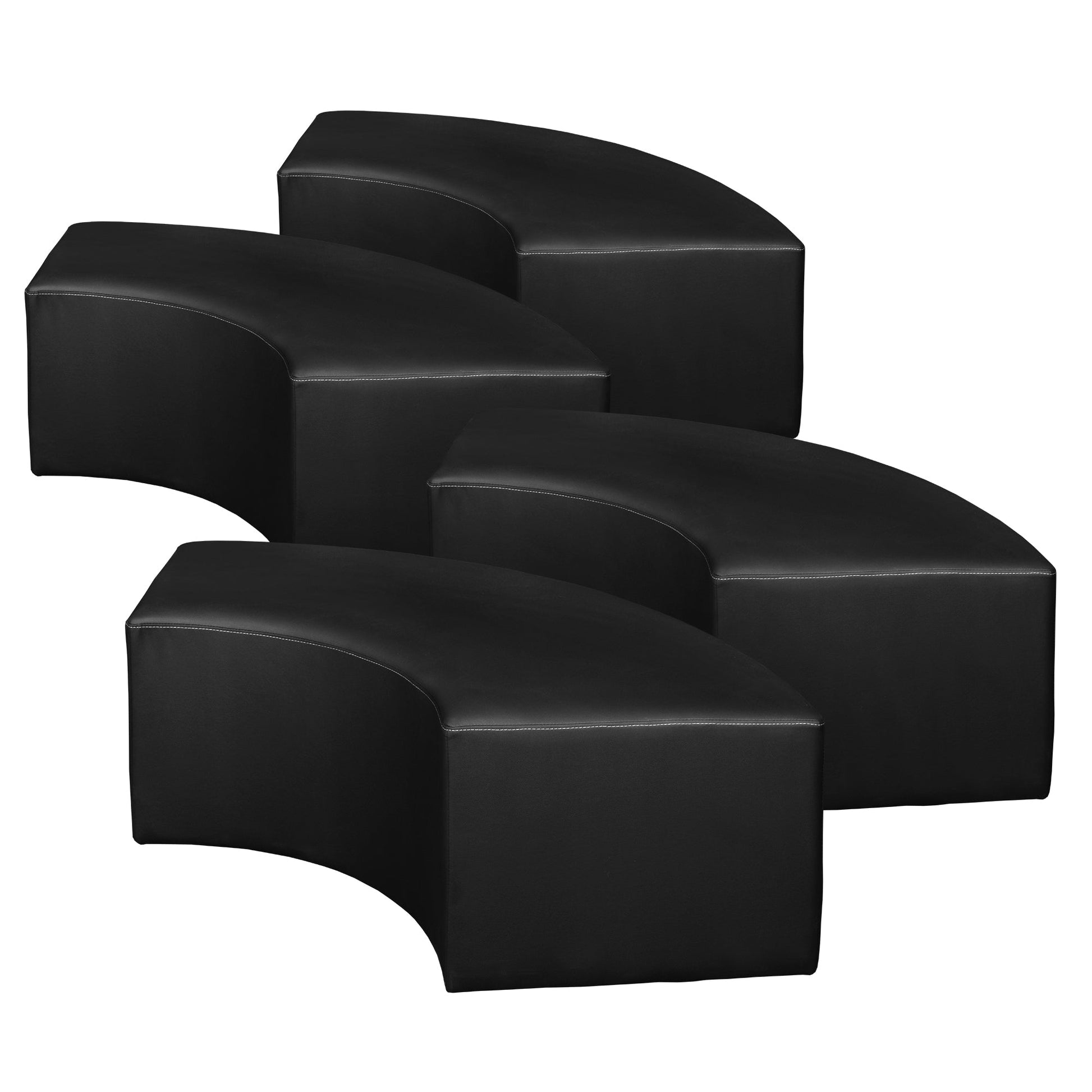 Regency Aurora Curved Vinyl Ottoman - SchoolOutlet