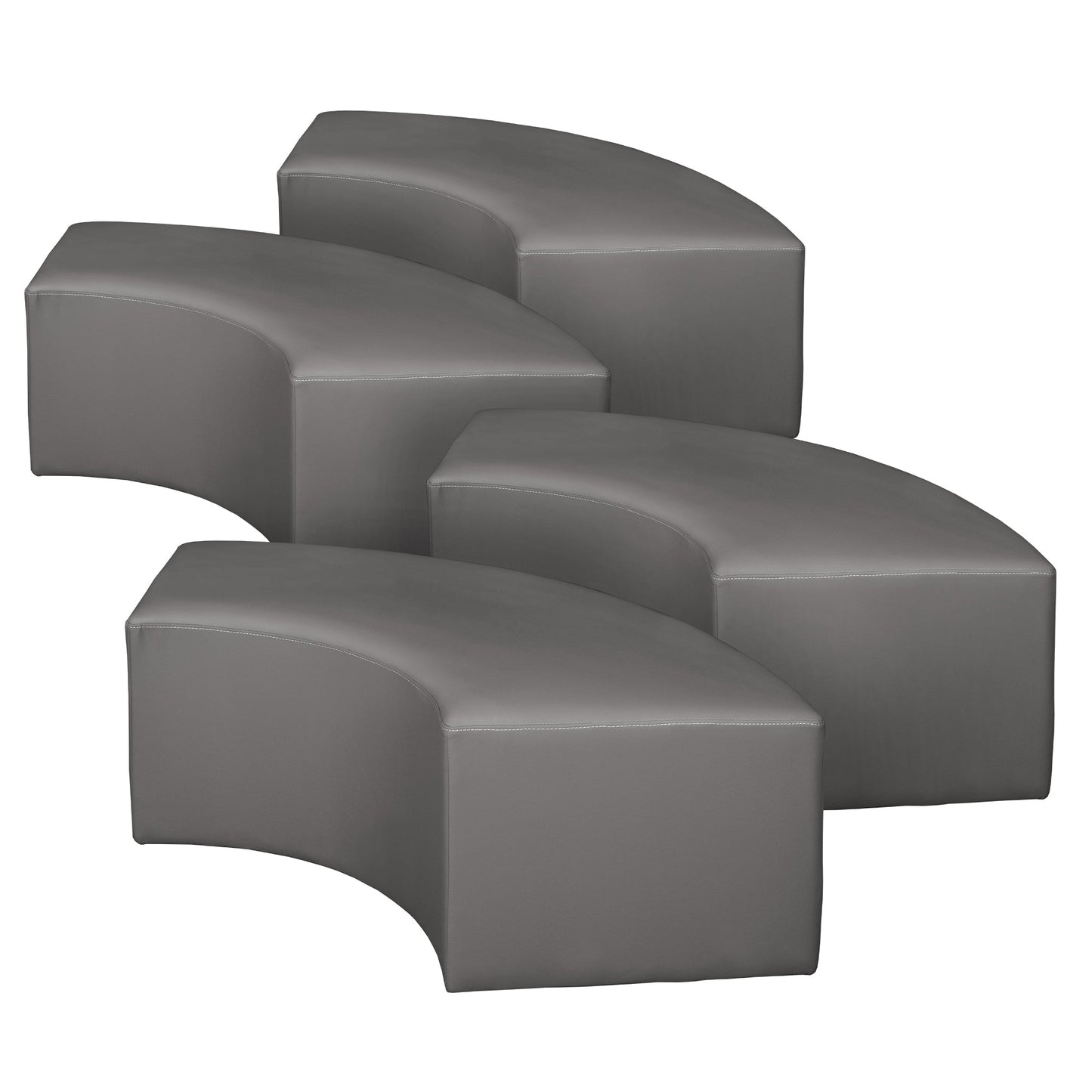 Regency Aurora Curved Vinyl Ottoman - SchoolOutlet