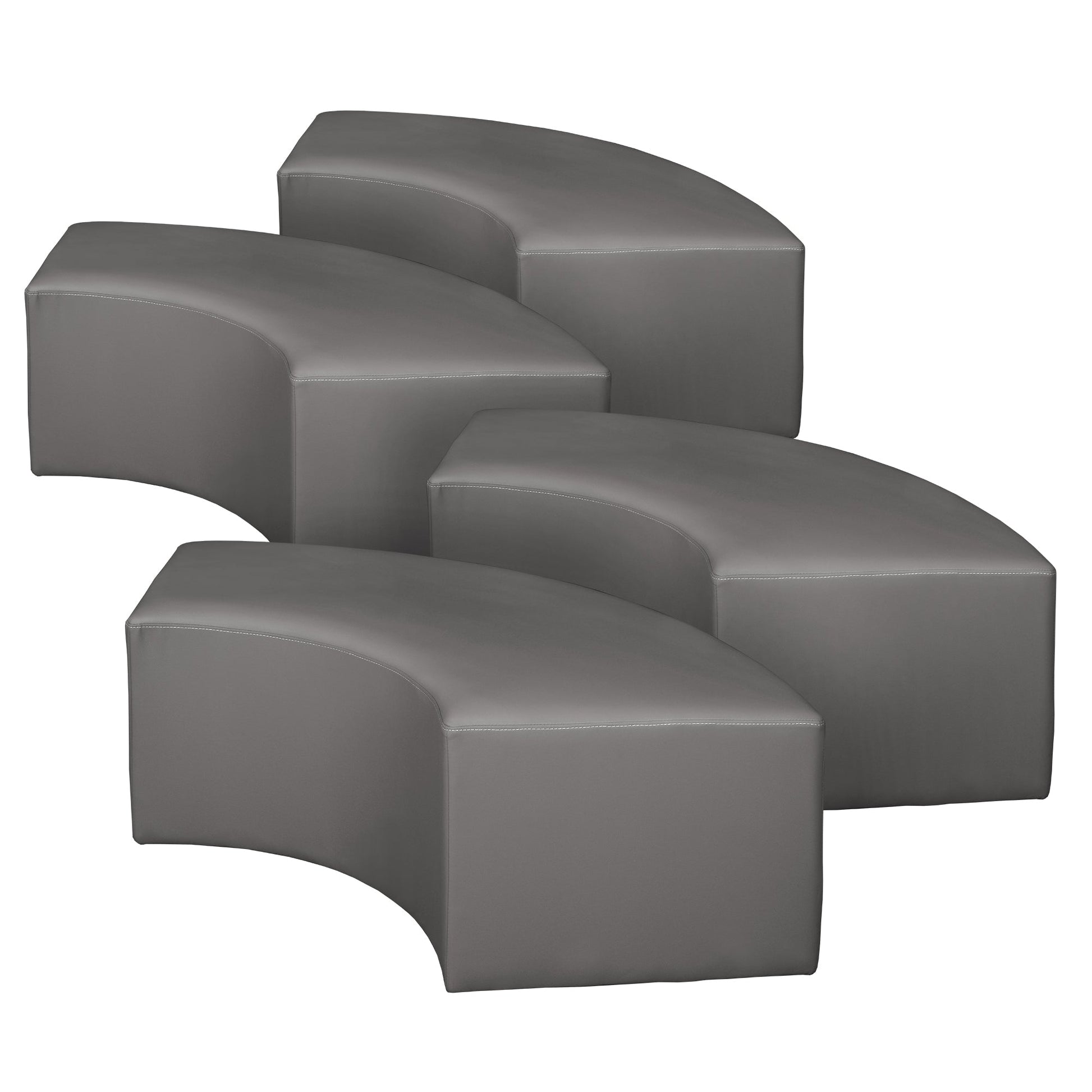Regency Aurora Curved Vinyl Ottoman - SchoolOutlet