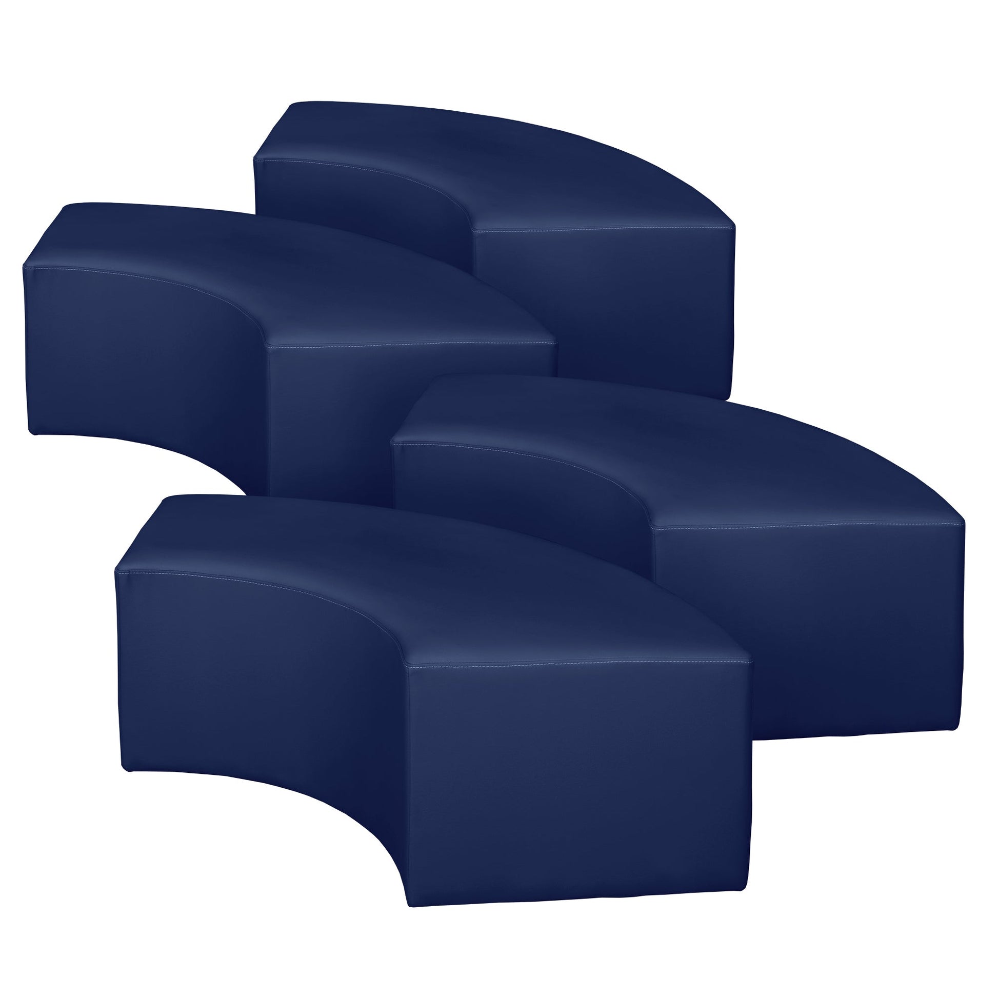 Regency Aurora Curved Vinyl Ottoman - SchoolOutlet