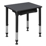 Regency Evolution Height Adjustable Rectangle Student Classroom Desk with Integrated Book Storage 26