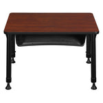 Regency Evolution Height Adjustable Rectangle Student Classroom Desk with Integrated Book Storage 26