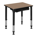 Regency Evolution Height Adjustable Rectangle Student Classroom Desk with Integrated Book Storage 26