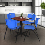 Regency Cain Professional Square Breakroom Table and 4 M Stack Chairs 30