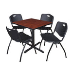 Regency Cain Professional Square Breakroom Table and 4 M Stack Chairs 30