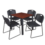 Regency Kee Breakroom Square Table with 4 Zeng Stack Chairs 30