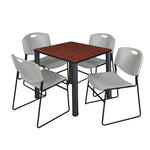 Regency Kee Breakroom Square Table with 4 Zeng Stack Chairs 30