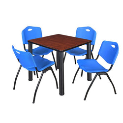 Regency Kee Breakroom Square Table with 4 M Stack Chairs 30" W x 30" D x 29" H (REG-TB3030P4-47)