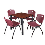 Regency Kee Breakroom Square Table with 4 M Stack Chairs 30