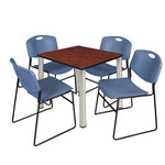 Regency Kee Breakroom Square Table with 4 Zeng Stack Chairs 30