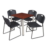 Regency Kee Breakroom Square Table with 4 Zeng Stack Chairs 30