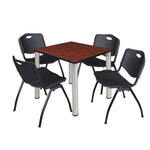 Regency Kee Breakroom Square Table with 4 M Stack Chairs 30