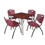 Regency Kee Breakroom Square Table with 4 M Stack Chairs 30