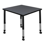 Regency Kee Dynamic Height Adjustable Square Mobile Classroom Activity Table 30