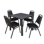 Regency Kee Breakroom Square Table with 4 Restaurant Stack Chairs 30