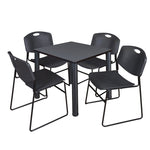 Regency Kee Breakroom Square Table with 4 Zeng Stack Chairs 30