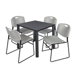 Regency Kee Breakroom Square Table with 4 Zeng Stack Chairs 30
