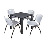 Regency Kee Breakroom Square Table with 4 M Stack Chairs 30