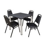 Regency Kee Breakroom Square Table with 4 Restaurant Stack Chairs 30