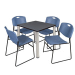 Regency Kee Breakroom Square Table with 4 Zeng Stack Chairs 30