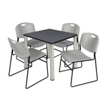 Regency Kee Breakroom Square Table with 4 Zeng Stack Chairs 30