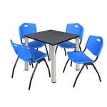 Regency Kee Breakroom Square Table with 4 M Stack Chairs 30