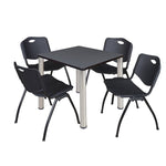 Regency Kee Breakroom Square Table with 4 M Stack Chairs 30