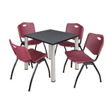 Regency Kee Breakroom Square Table with 4 M Stack Chairs 30