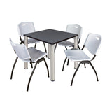 Regency Kee Breakroom Square Table with 4 M Stack Chairs 30