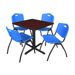 Regency Cain Professional Square Breakroom Table and 4 M Stack Chairs 30