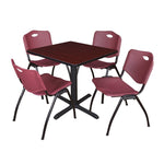 Regency Cain Professional Square Breakroom Table and 4 M Stack Chairs 30